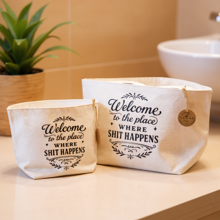 Utensilo für Toilettenpapier – Aufbewahrungskorb WC Ersatzrollen – Körbchen Badezimmer Gäste-WC – in 2 Größen & Motiven**