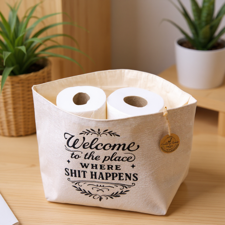 Utensilo für Toilettenpapier – Aufbewahrungskorb WC Ersatzrollen – Körbchen Badezimmer Gäste-WC – in 2 Größen & Motiven**