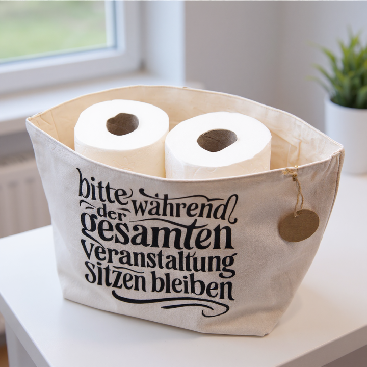 Utensilo für Toilettenpapier – Aufbewahrungskorb WC Ersatzrollen – Körbchen Badezimmer Gäste-WC – in 2 Größen & Motiven**