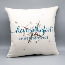 Kissen "Heimathafen" mit...