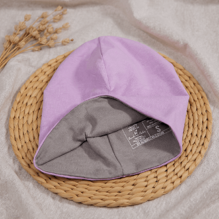 Kindermütze Beanie „Kolibri“ – lila oder Regenbogen Glitzer – handgemacht – zweilagig – Frühling & Herbst – lavendel